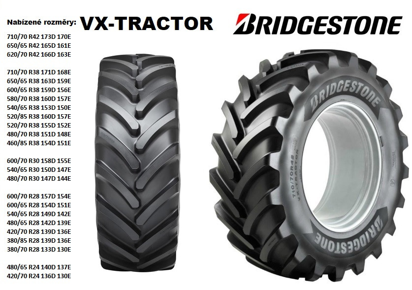 BRIDGESTONE VX-TRACTOR rozměry